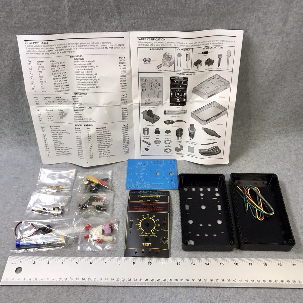 Elenco Transistor Diode Tester Kit Model DT-100K Unassembled Precise Project Kit