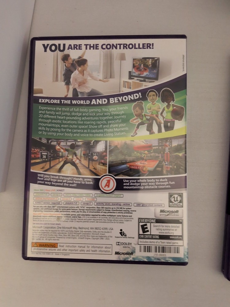 Microsoft Xbox 360 Kinect Sensor Bundle Lot of 4 Kinect Games + Sensor Tested
