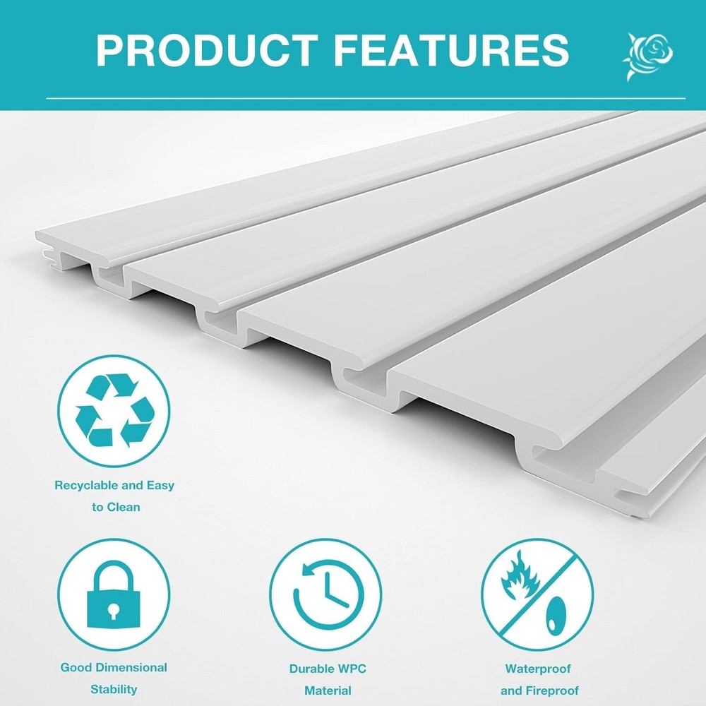 Durable PVC Slatwall Panel - Versatile Wall Mounted Storage Solution, 2x4ft