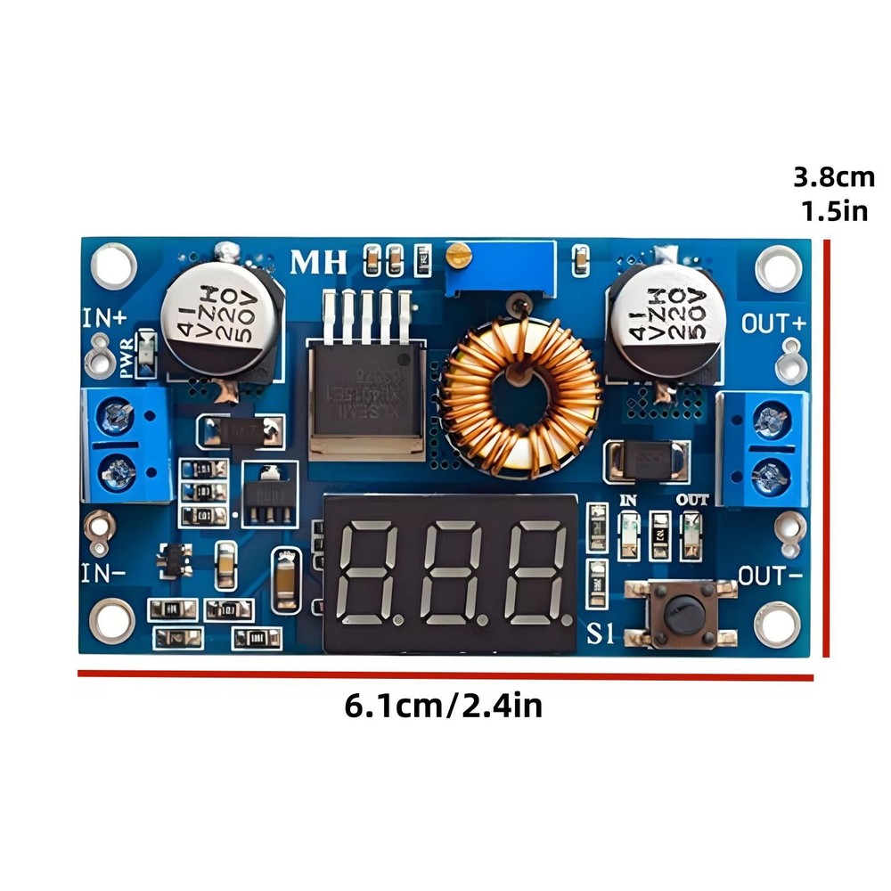 High Power Voltmeter Heatsink Standoffs DC-DC Step Down 5A Adjustable