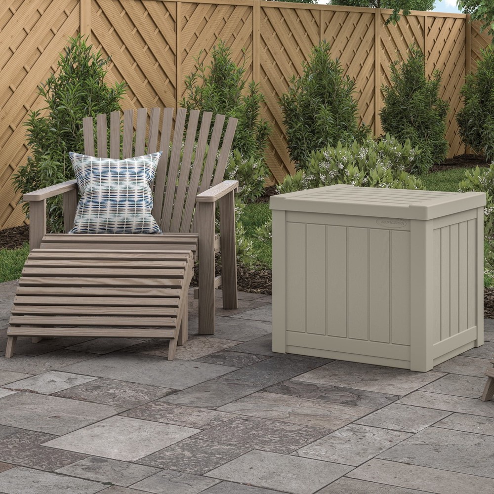 22-Gal. Weather-Resistant Resin Outdoor Storage Deck Box & Bench Java Brown