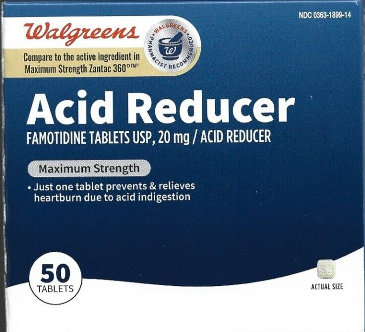 Acid Reducer Walgreens Max Strength 50 tabs Exp 07/2026 (1 Box)