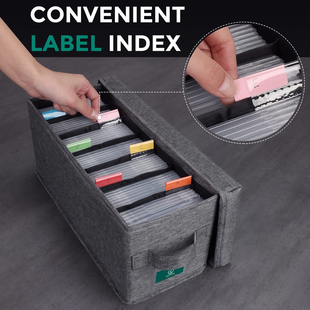 wavetree Cd Storage Box With Lid Practical Cd Case Holder Organizer With Index L