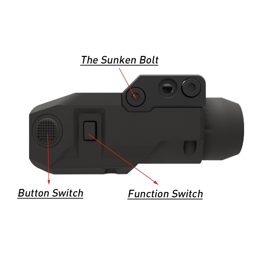 Laspur Tactical Sub Compact Gun Light Flashlight, Rechargeable Battery