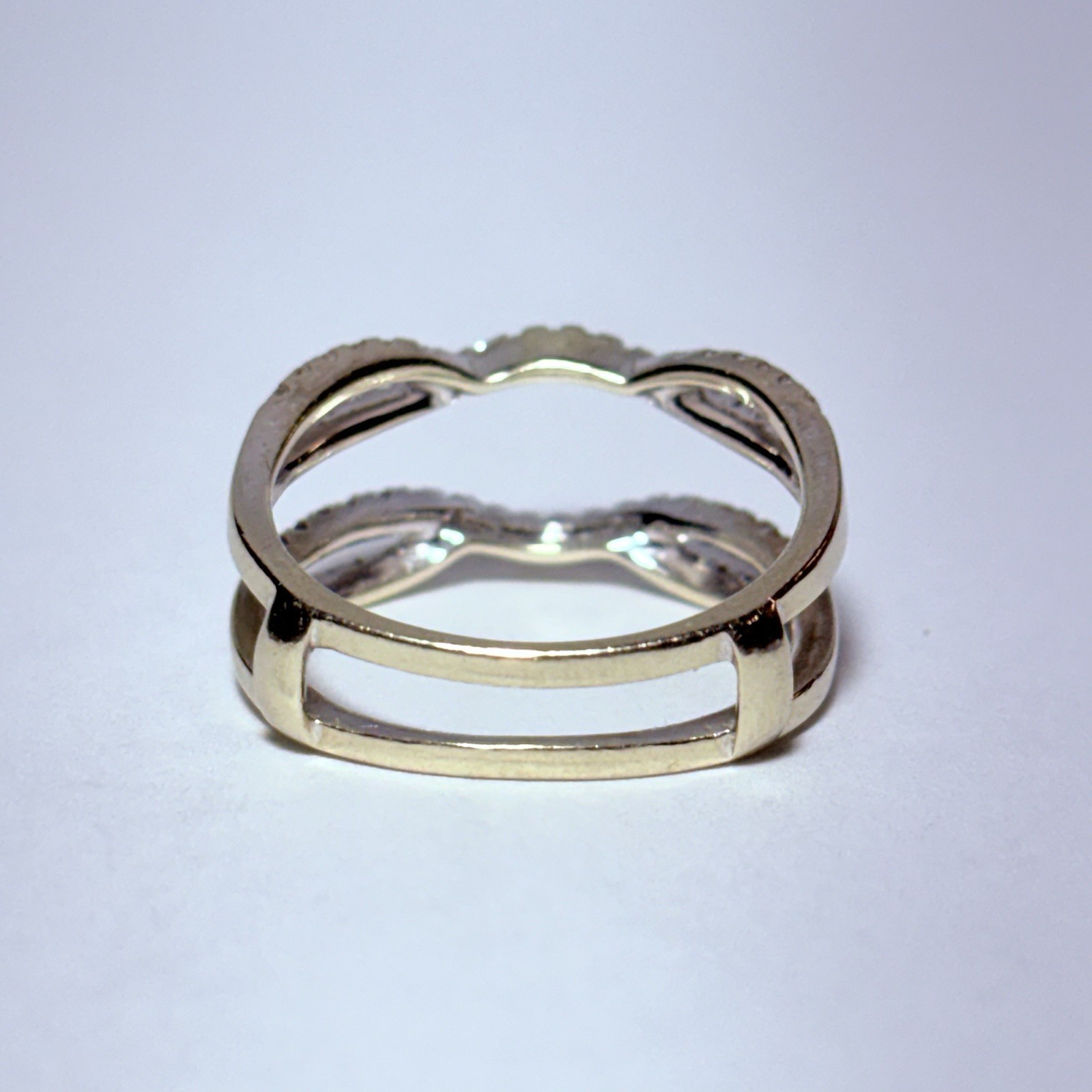 Unique Designs 14K White Gold 0.09ctw Diamond Size 7 Enhancer Ring 3.7g