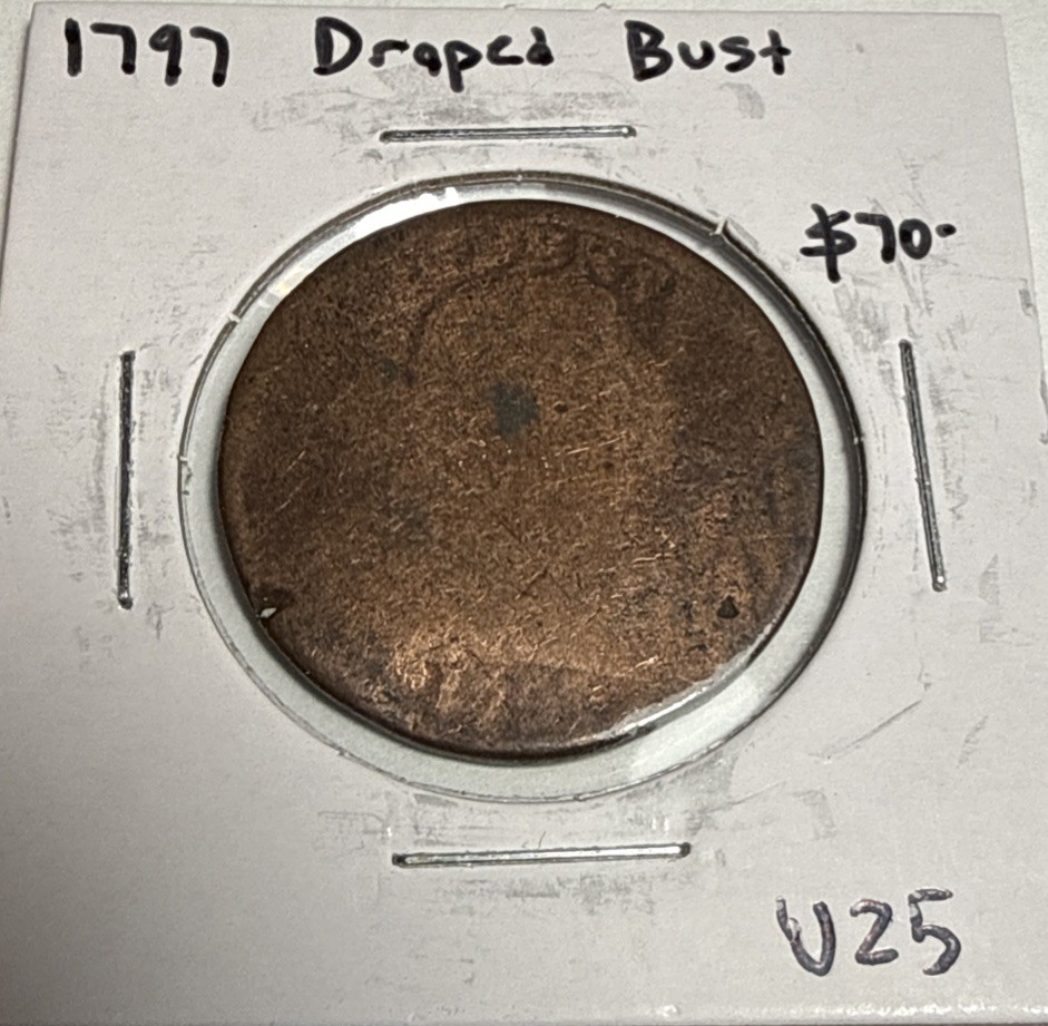 1797 Draped Bust Large Cent 1C US Coin (U25)