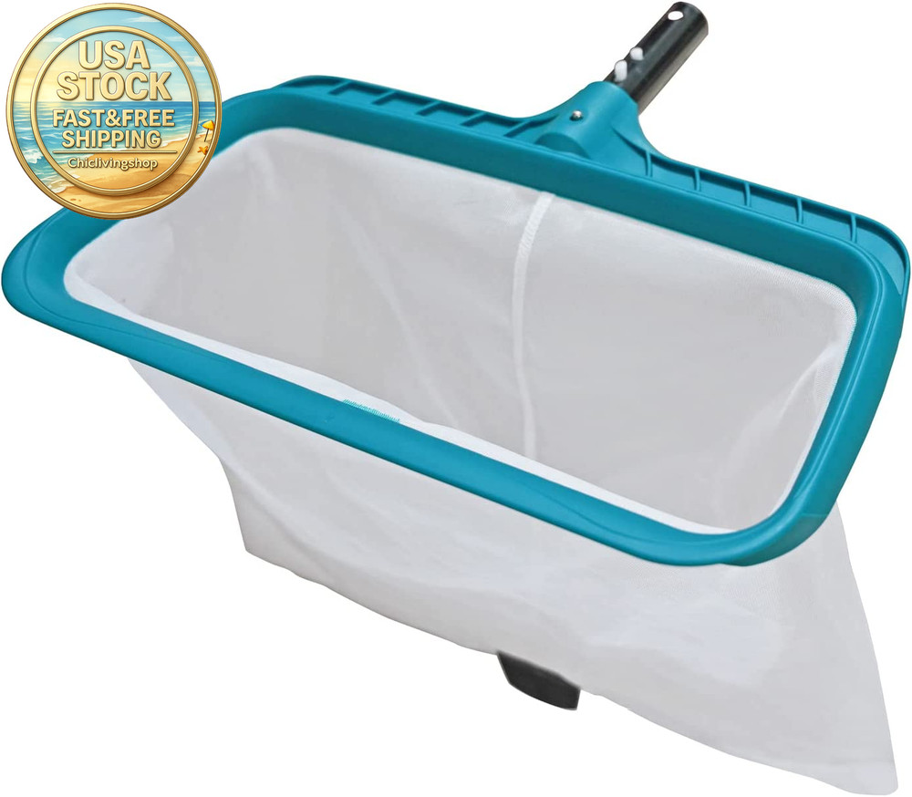 Heavy Duty Pool Skimmer Net Rake 17 Inch Deep Nylon Mesh Tool