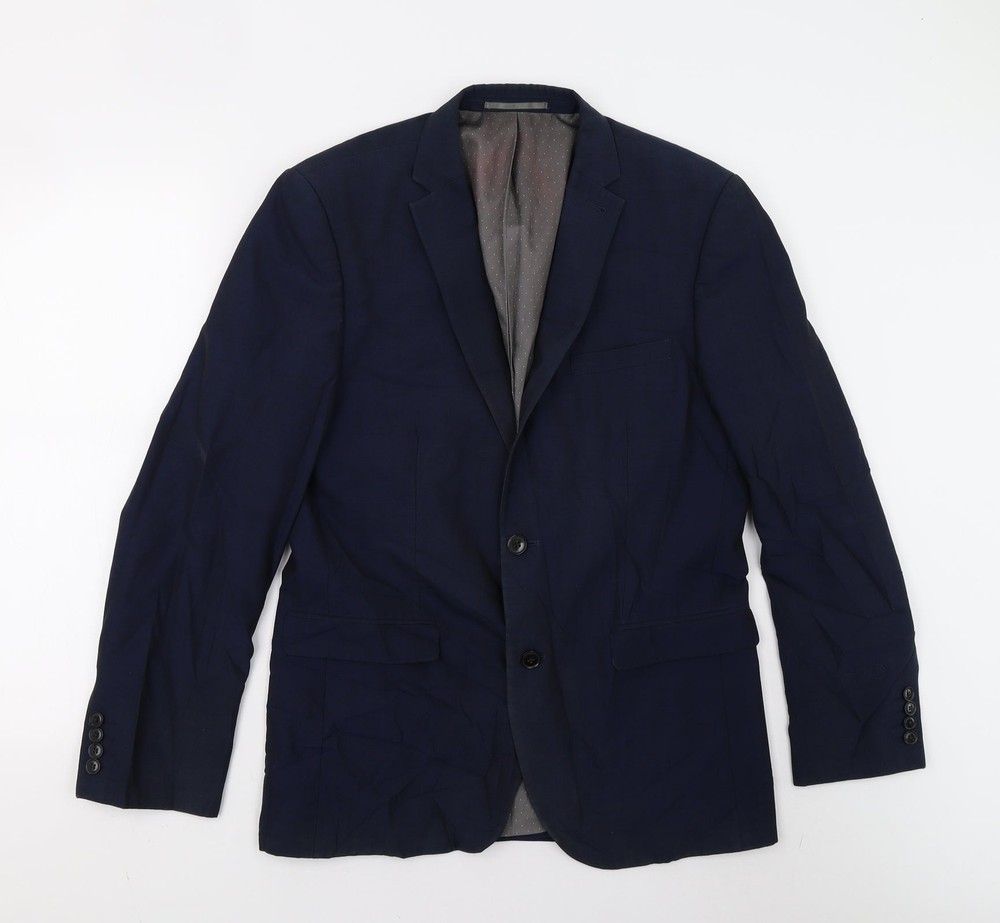 NEXT Mens Blue Wool Blend Suit Jacket Size 40
