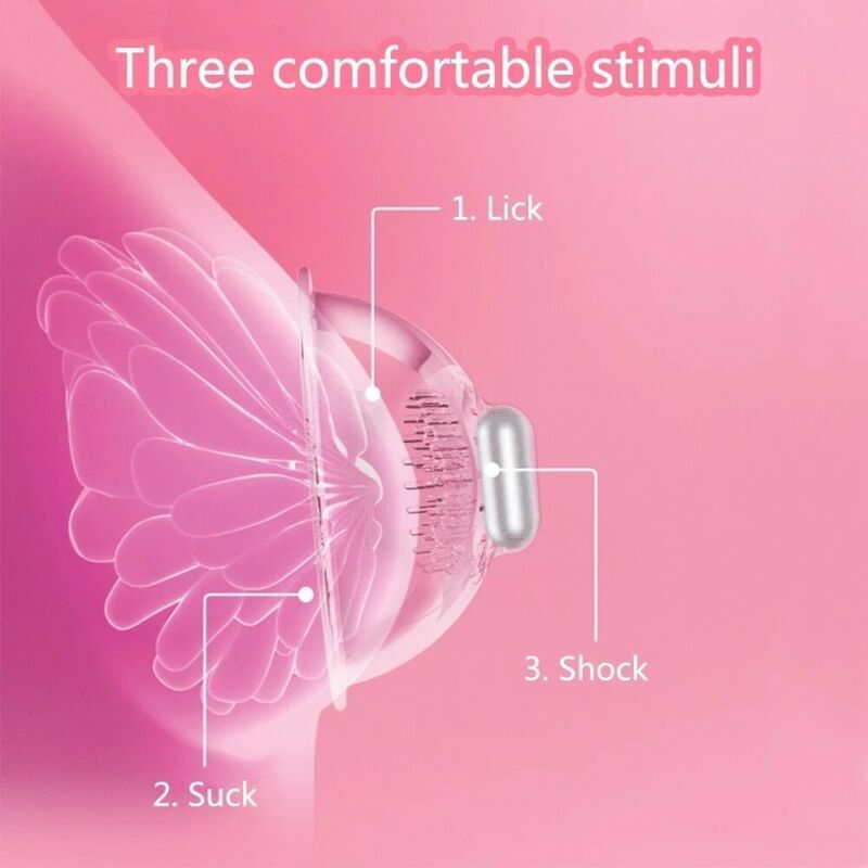 Breast Stimulator Pump Sucking Nipple Clit Vibrator Silicone Sex Toys For Women