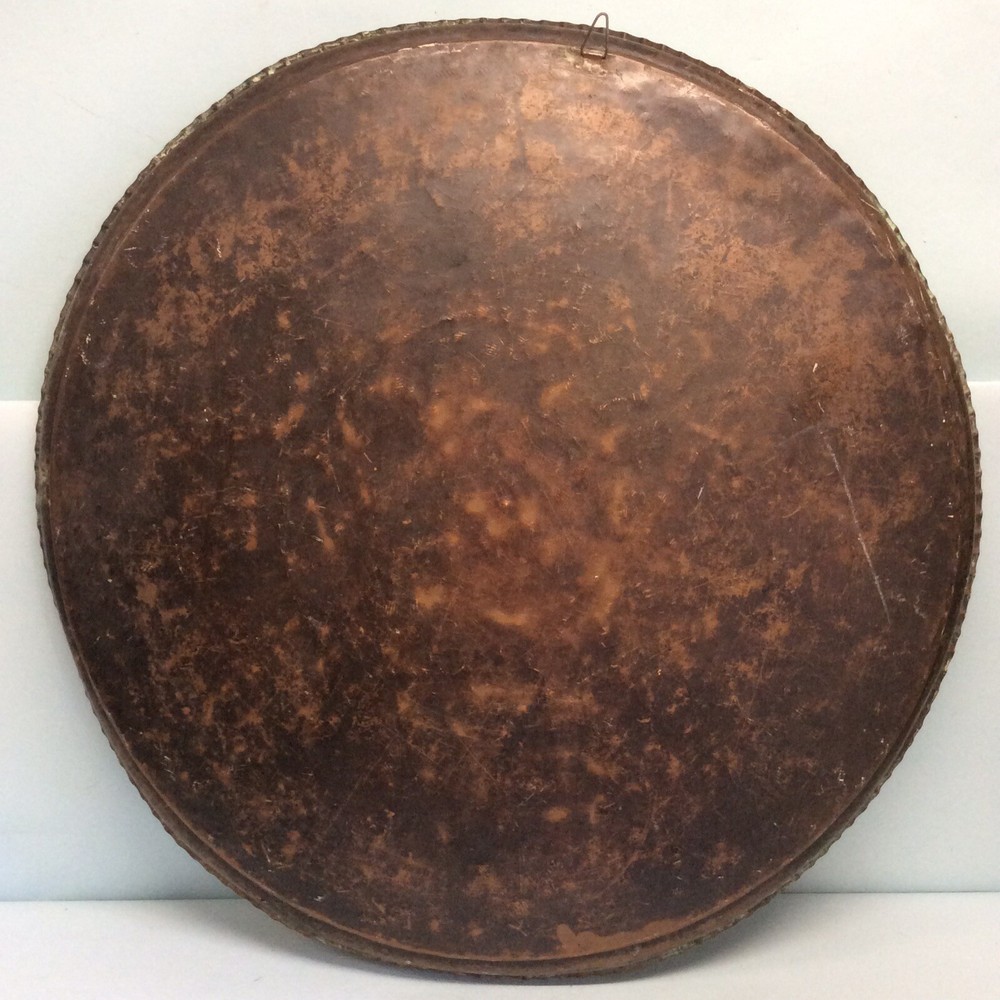 Moroccan Silvered Copper Hanging Tray 28 1/2” Diameter