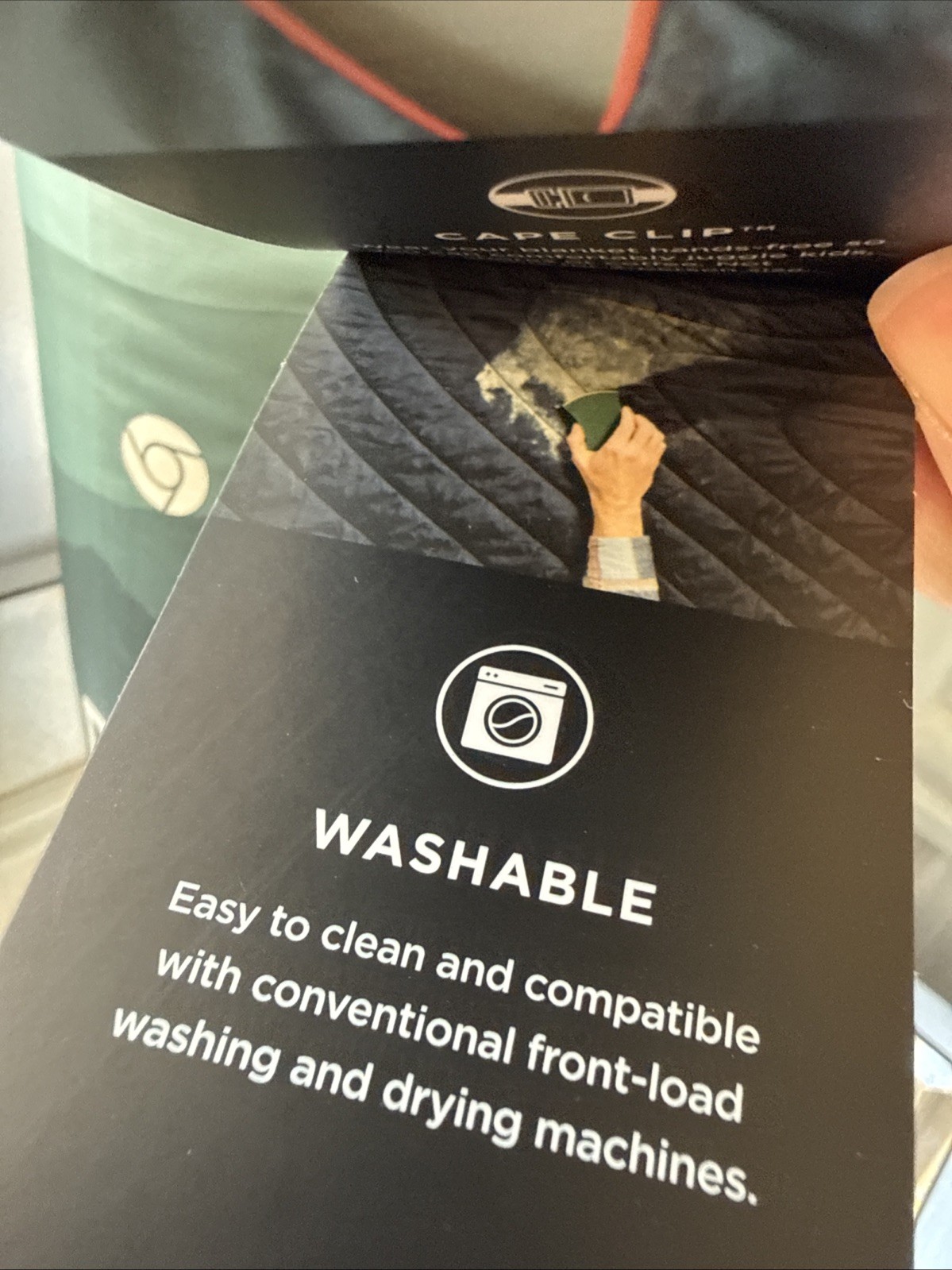 The Original Rumpl Puffy Blanket - 1 Person - green and black Cascade Fade