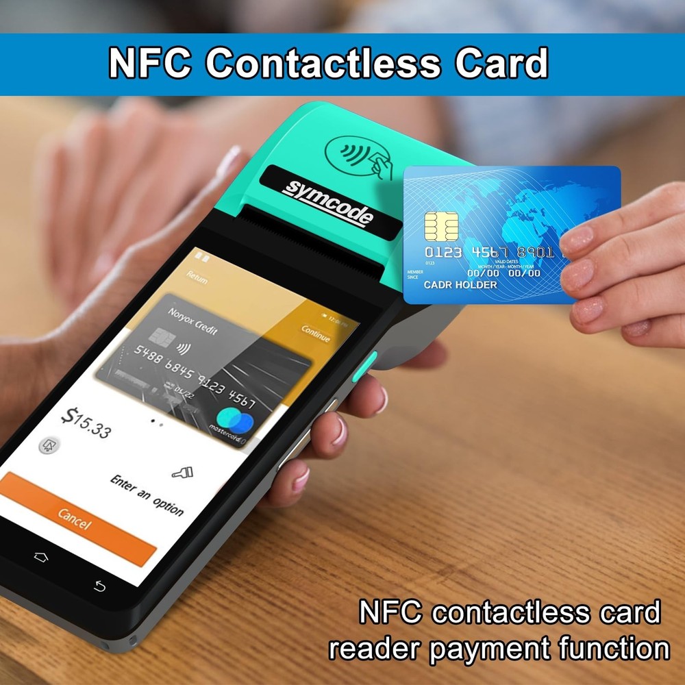 POS PDA Thermal Receipt Printer Handheld Printer Mobile POS Machine 5.5" Touc...