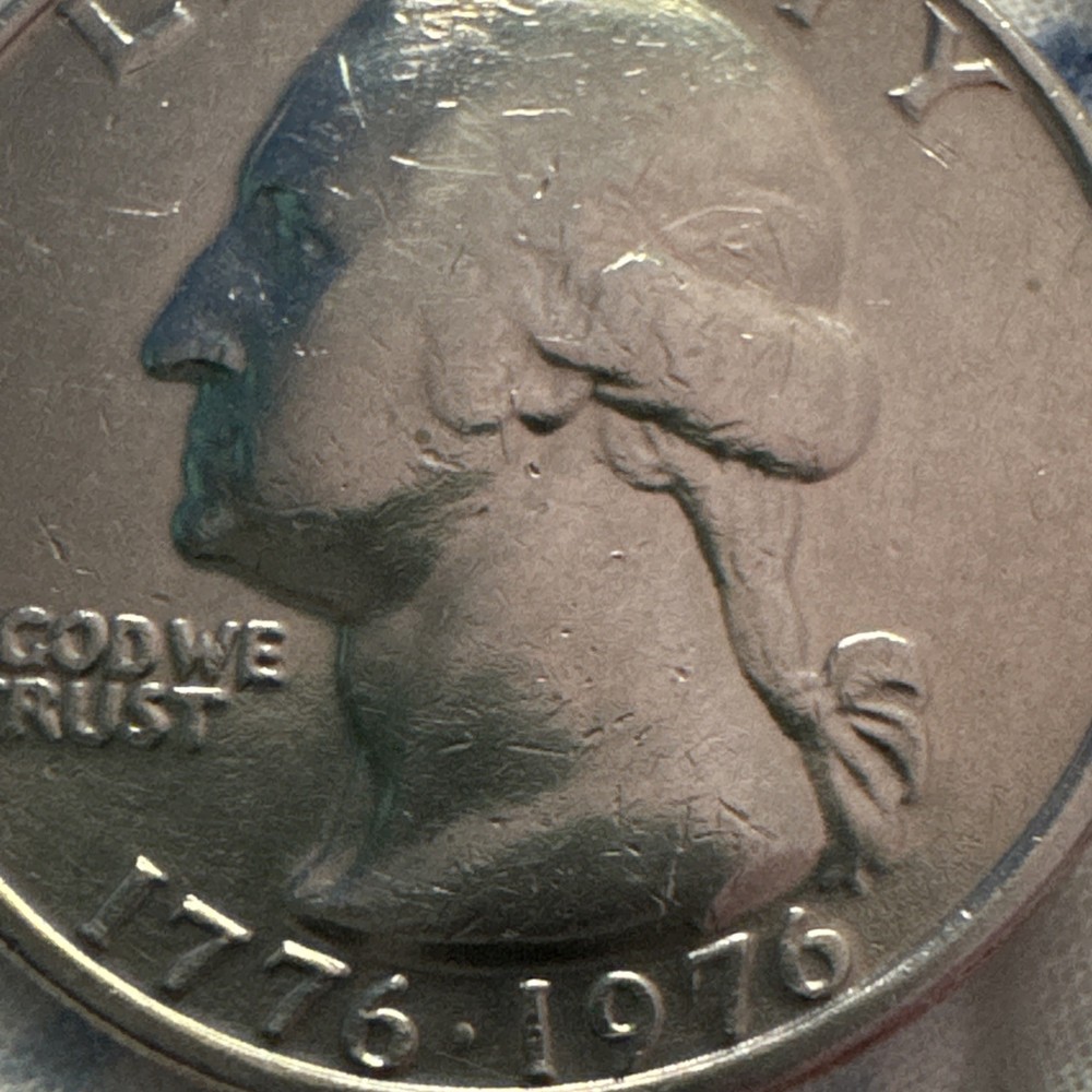 1776-1976 NO MINT MARK!! Broad Strike Errors .25C George Washington Quarter