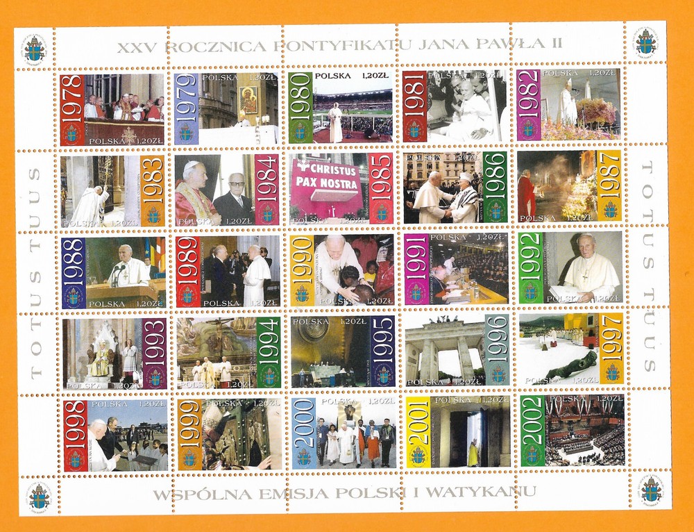 (J382) VATICAN JOINT ISSUE : 2003 TRAVELS POLISH VERSION MNH V2