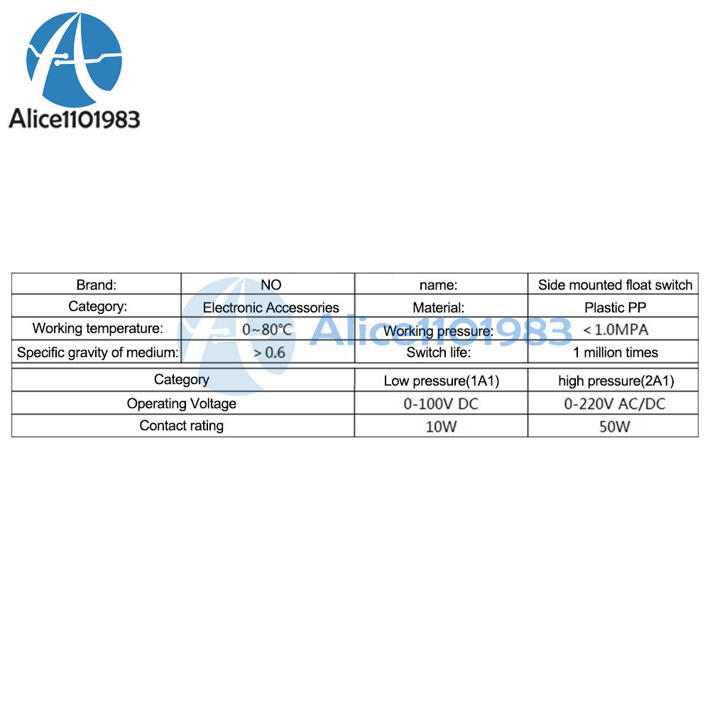 A/B/C/D/E Type Water Level Sensor Horizontal Liquid PP Float Switch For Pool