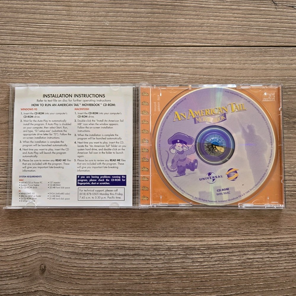 An American Tail : Movie Book (CD Sound Source Interactive 1998) EDUCATIONAL