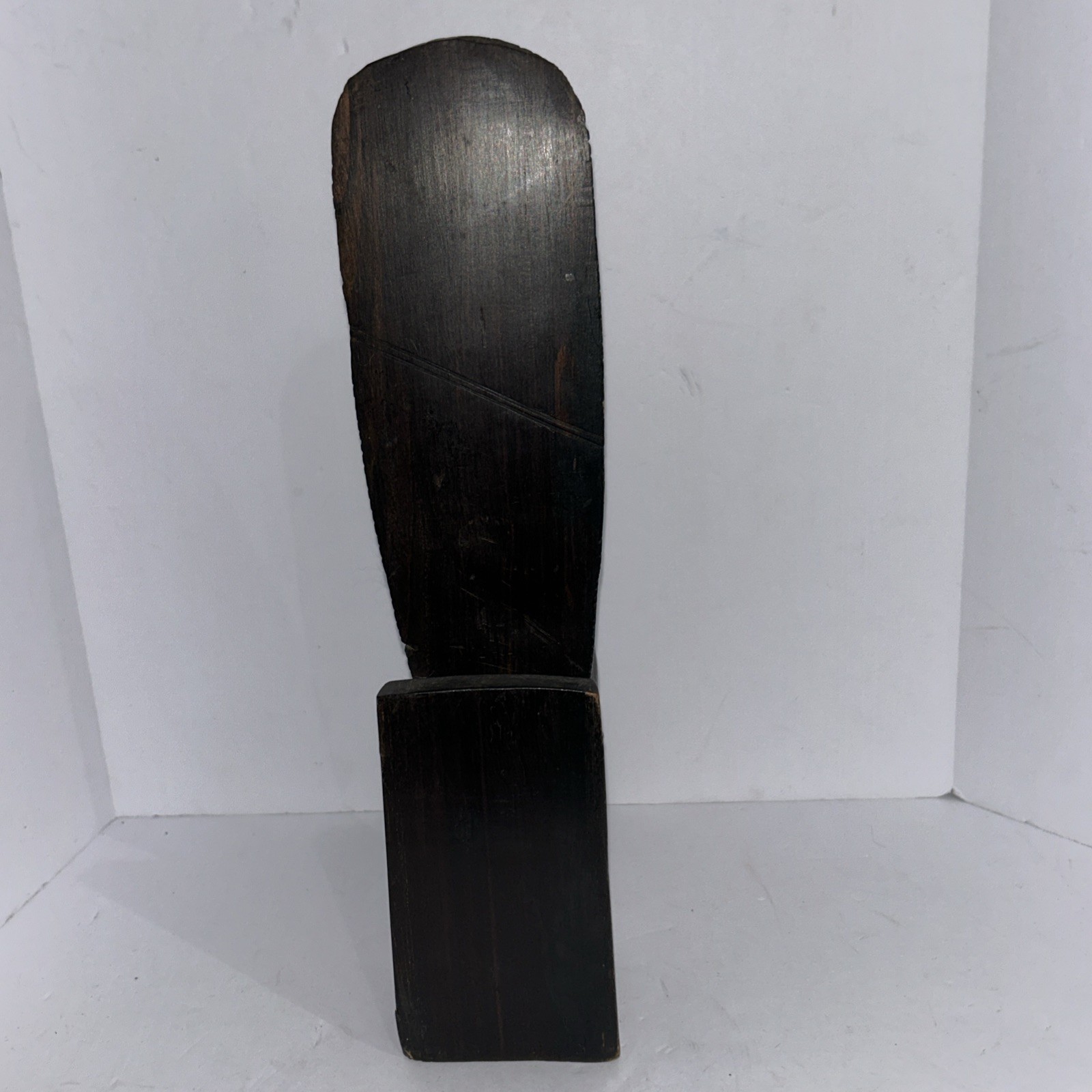 Vintage African Wooden Hand-Carved Tribal Sculpture Statue Bust Bookend Decor