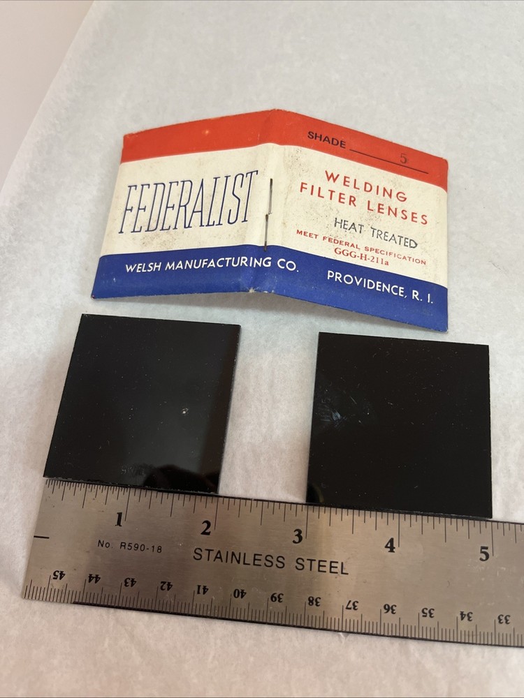 2" Green Welsh Welding Lens Shade 5 NOS