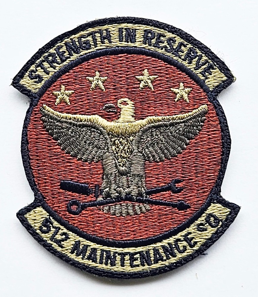 Air Force 512th Maintenance Squadron Spice Brown Hook Back Patch