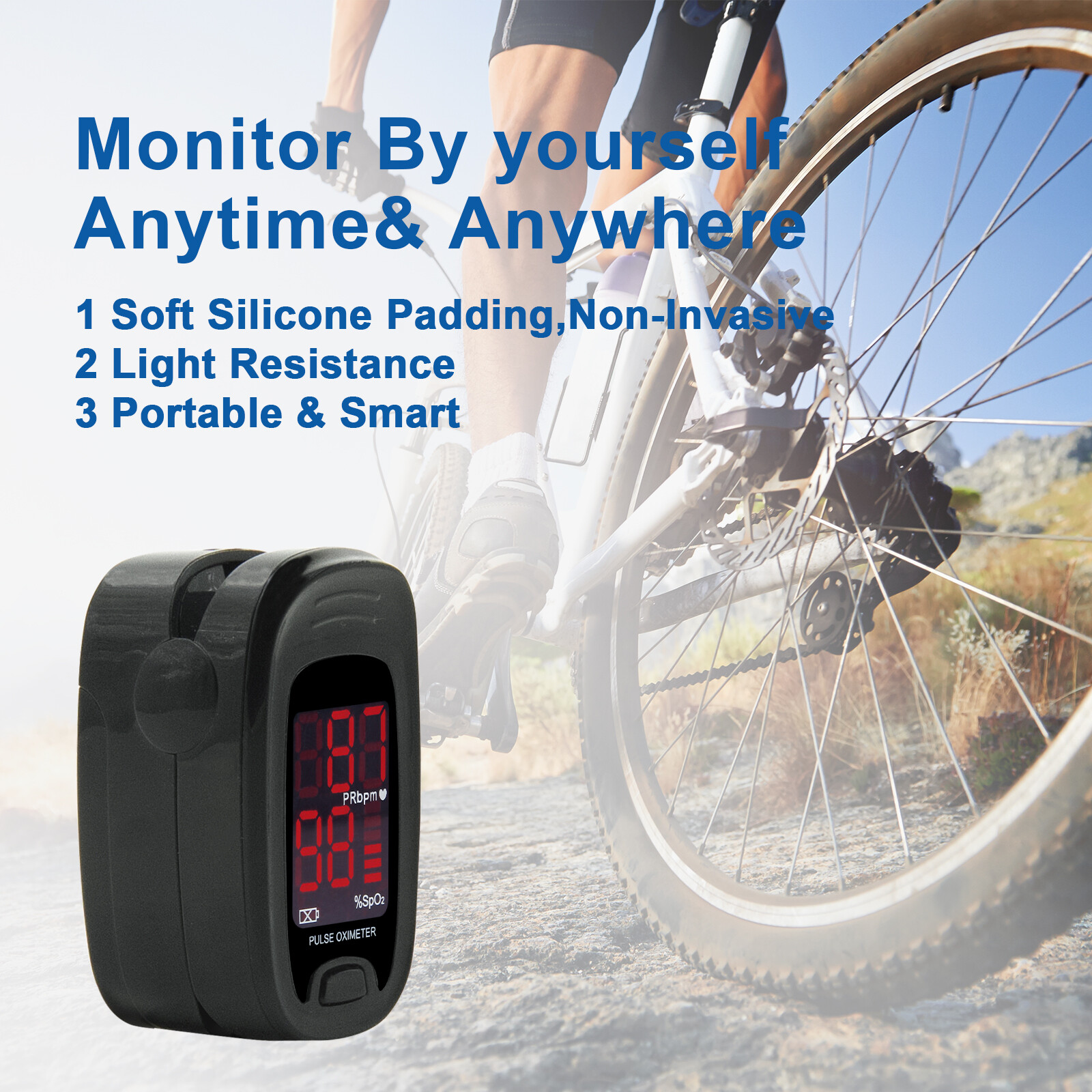 Fingertip Pulse Oximeter Finger Blood Oxygen SpO2 PR Heart Rate Monitor,bag USA