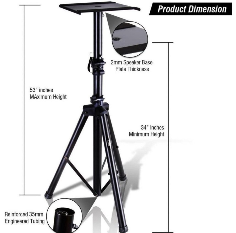 2 Pyle Universal Tripod Speaker Stand Mount Holder, Adjustable Height.(READ****)
