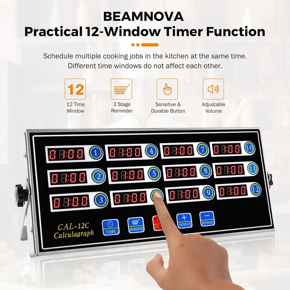 12 Channel Digital Kitchen Timer Loud Alarm for Cooking