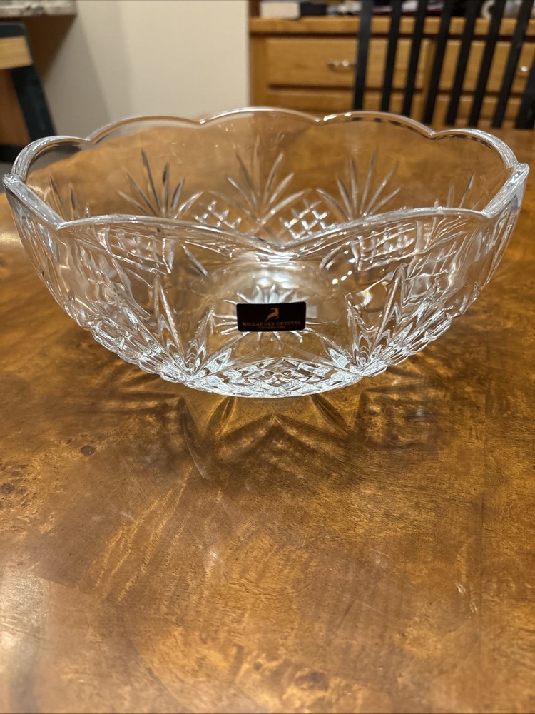Killarney Crystal Trinity Large Bowl 10” Wide X 4.5” Deep