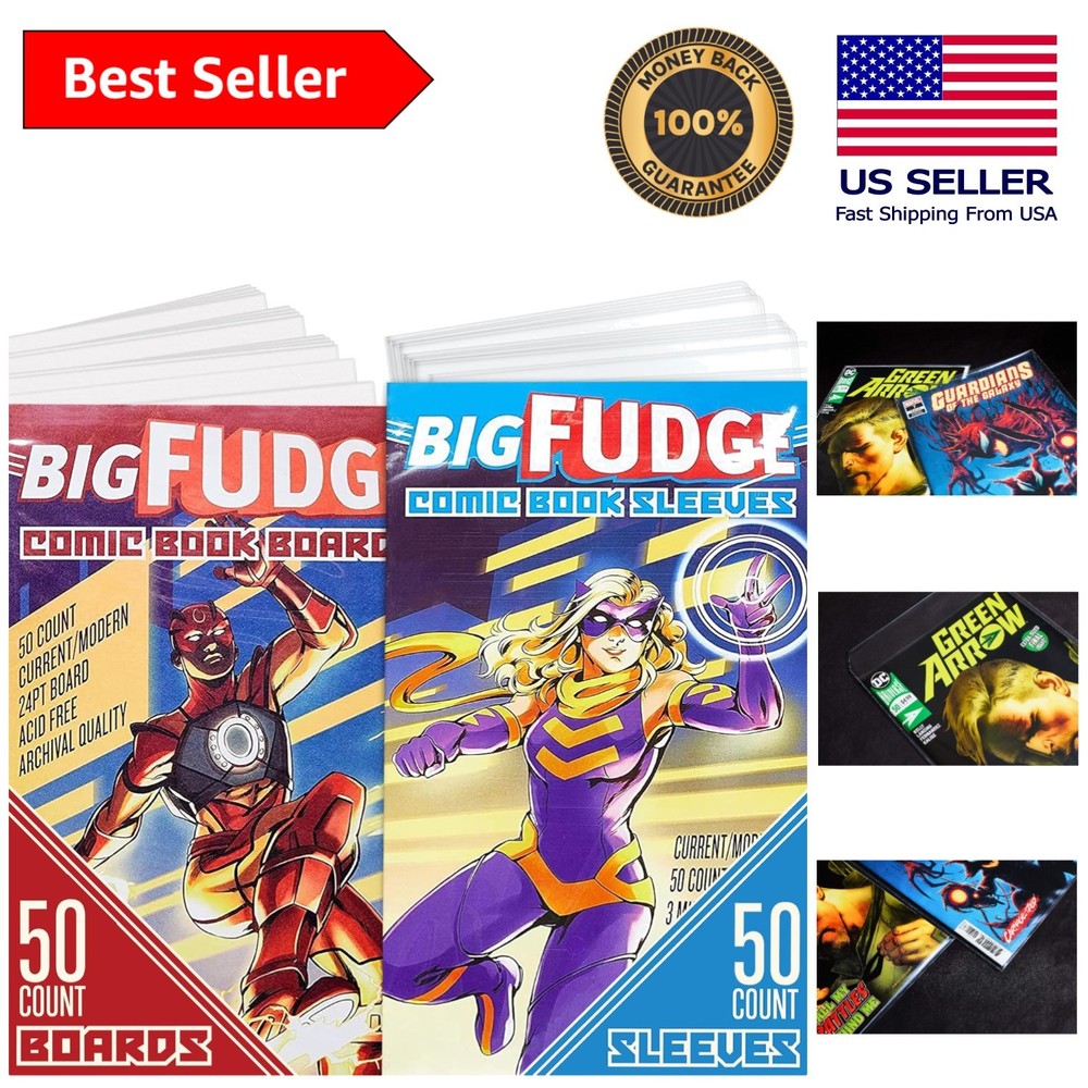 50-Piece Comic Book Protector Set - 7.25" x 10.5", Crystal-Clear Design