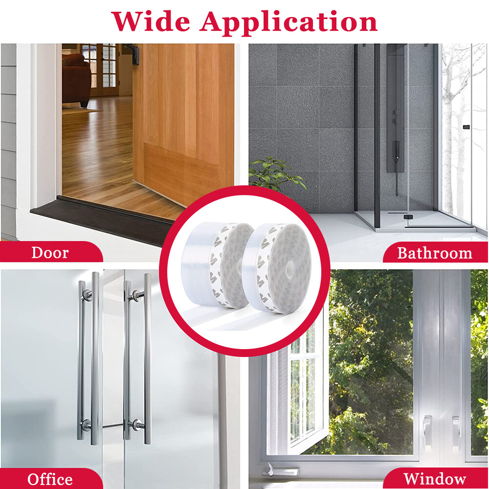 16.4Ft Silicone Seal Strip Door Weather Stripping Sealing Tape for Draft Stopper