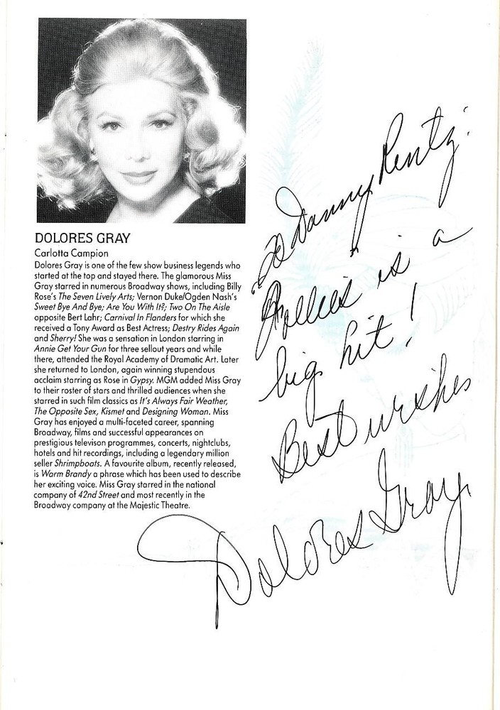 Dolores Gray- Signed Follies Program (Signed Twice)