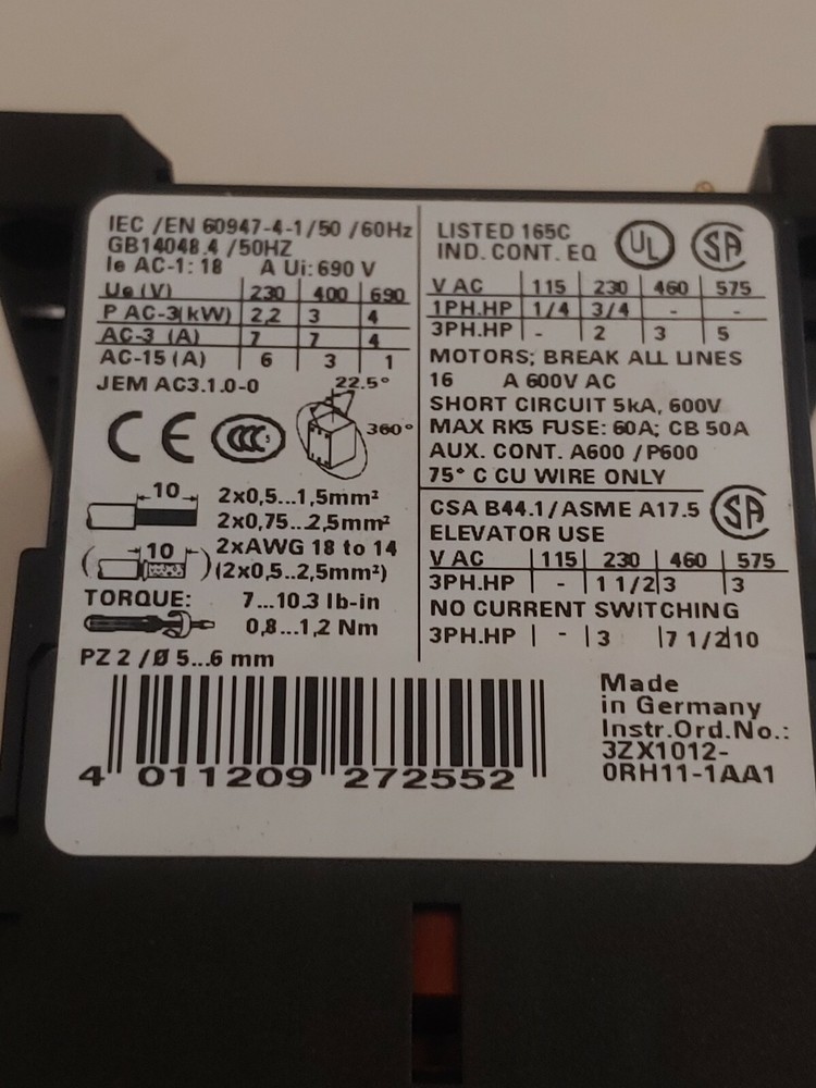 Siemens 3RT1015-1BB42 & 3RT1916-1LM00