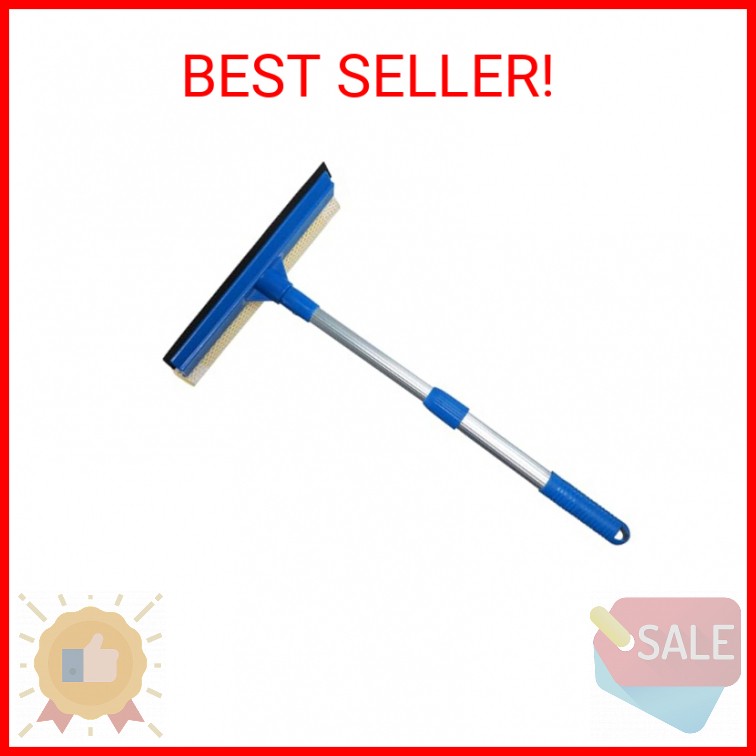 Professional Window Squeegee,2 in 1 Squeegee Window Cleaner with Long Stainless
