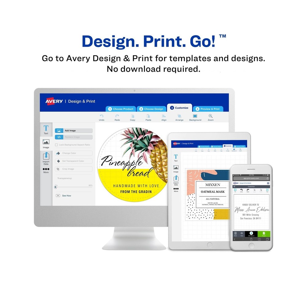 Avery Durable Waterproof Wraparound Rectangle Labels with Sure Feed Technolog...