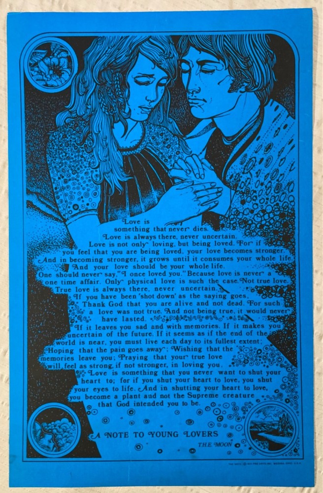 The Note 1972 Matte  Poster Pro Arts Medina Ohio Maybe Blacklight