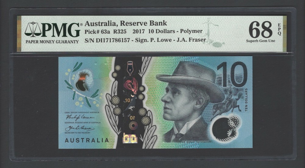Australia 10 Dollars 2017 P63a Uncirculated Graded 68