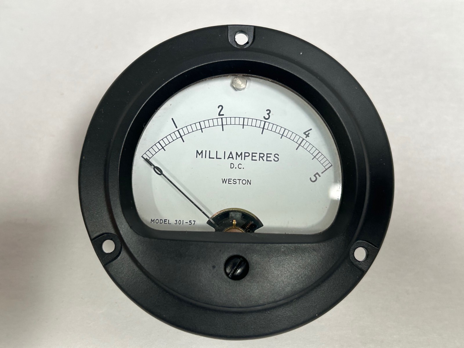 UNUSED Vtg Simpson Model 301-57 0-5 Milliamperes DC Pamel Meter Gauge (A10)