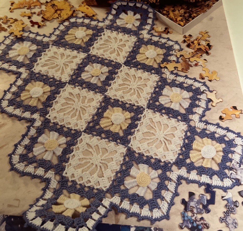 CROCHET  ~ “Spiderwebs Amount The Daises Doily” ~ PATTERN ~