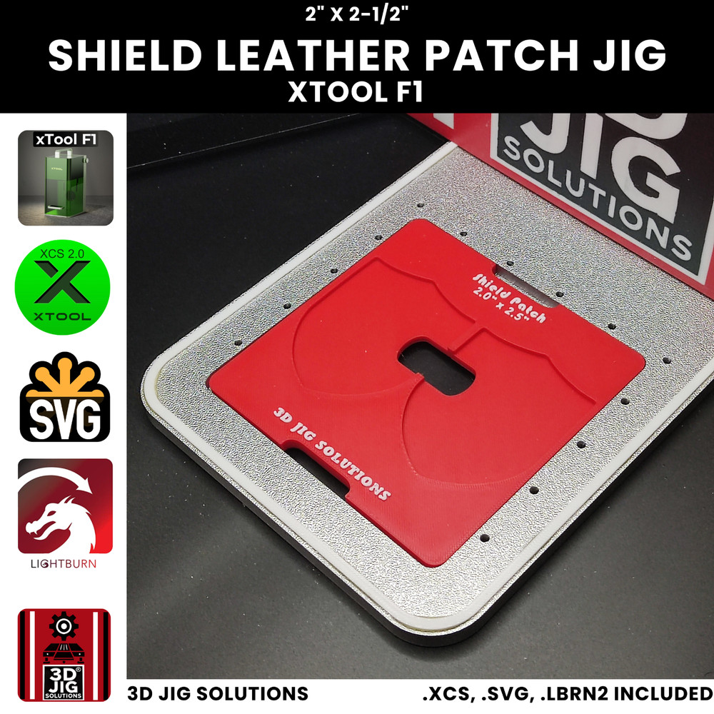 xTool F1 Leather Hat Patch Jig | Shield Shape Laser Engraving Template