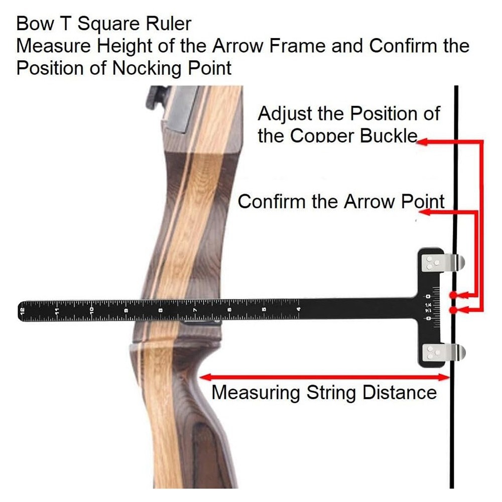 Bow String Nocking Points Set with T Square Ruler Nocking Buckle Pliers and3002