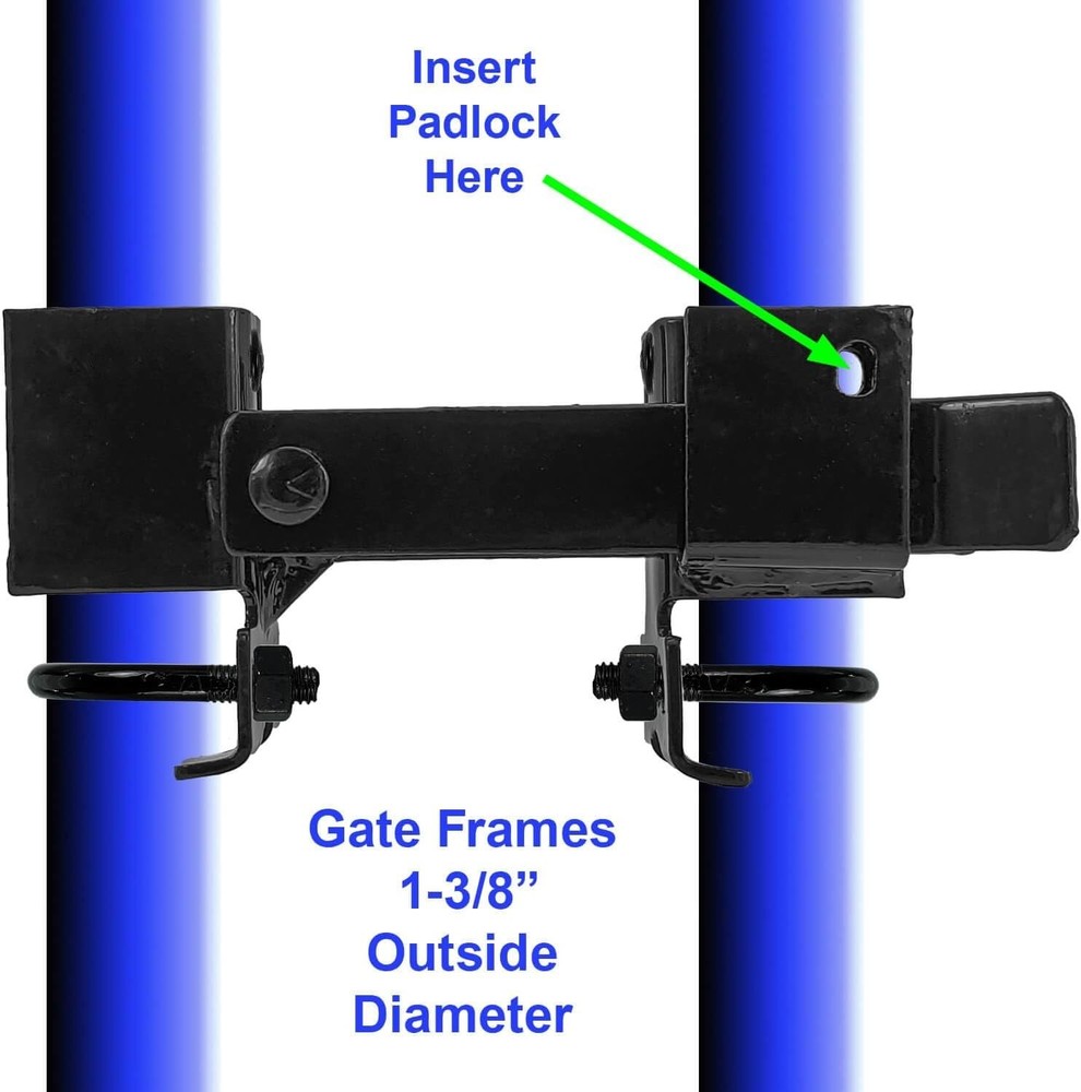 Black Chain Link Arm Double Gate Latch - Chain Link Double Gate Latch for 1-3...