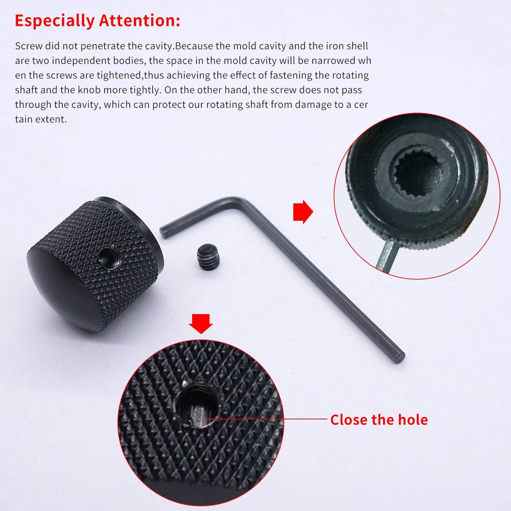 3pcs Black Metal Dome Knobs Electric Guitar Volume Tone Control Knobs Metal ..