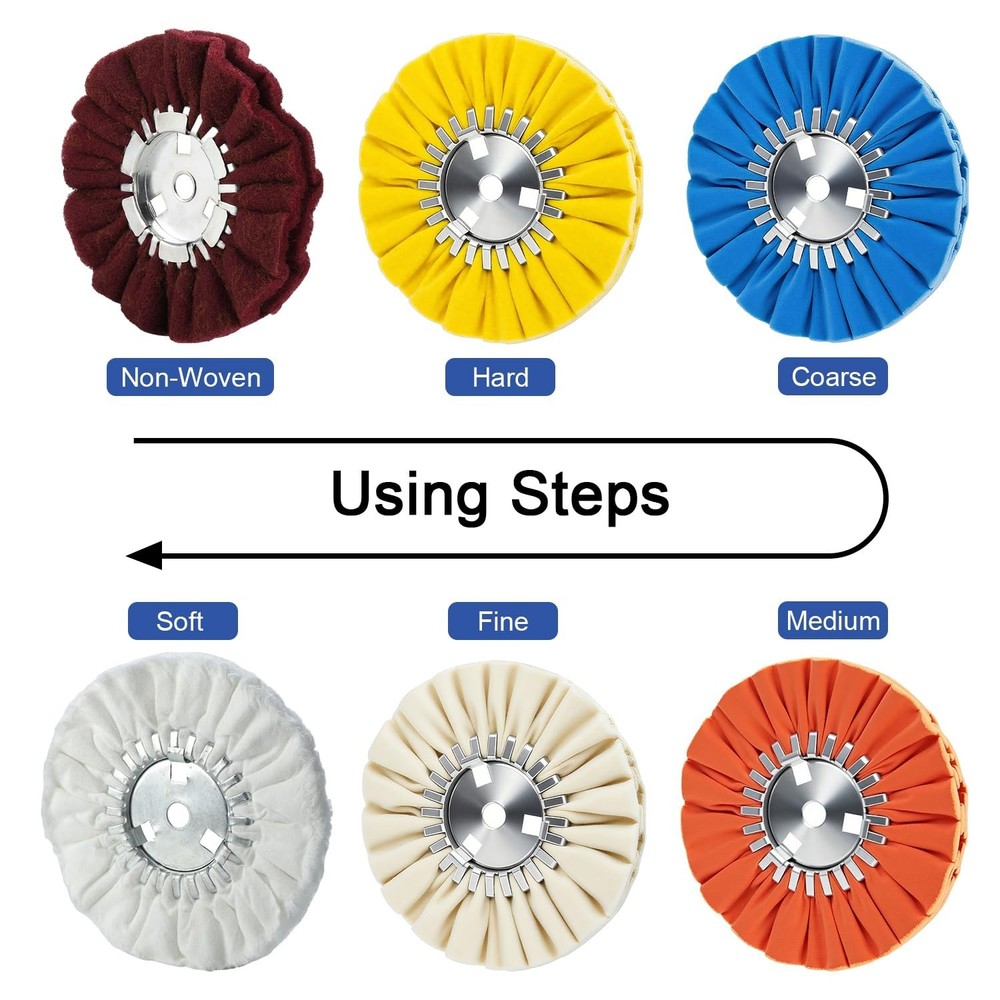 Durable 8” Cotton Buffing Wheel - 2 PCS for Superior Finish with Angle Grinders