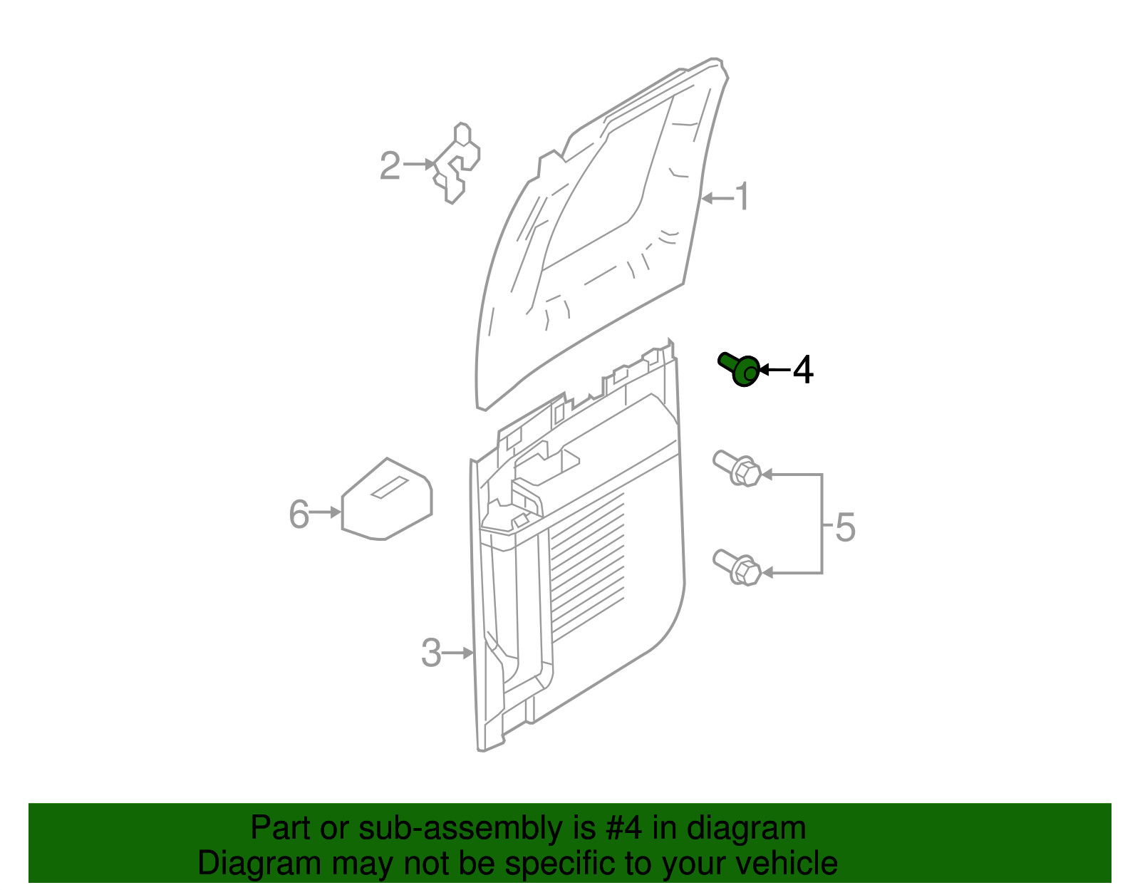 Genuine Ford Tail Gate Molding Rivet -N807673-S