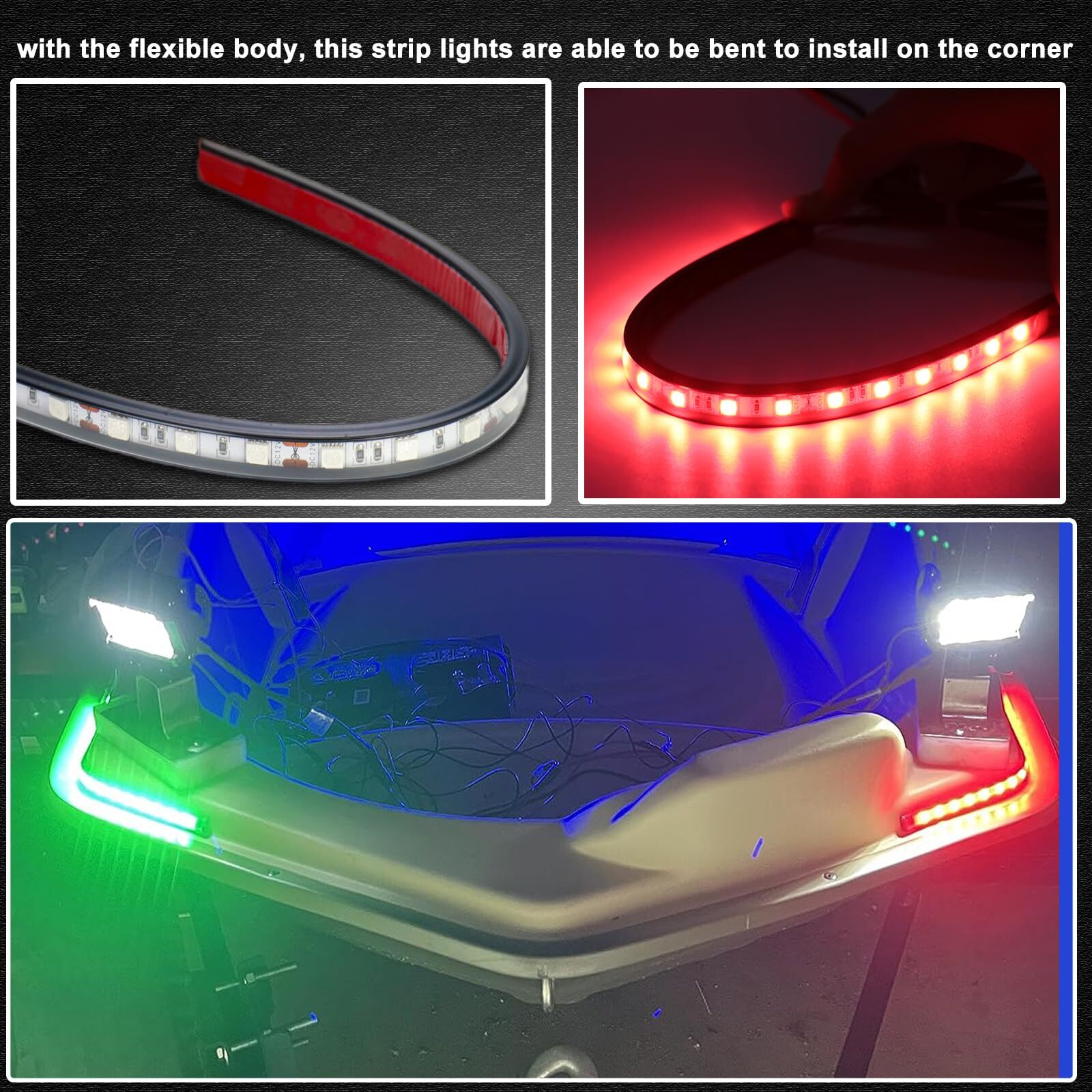 LED Navigation Light, Red and Green Marine Lights for Boats, Bow Lights