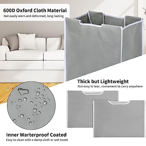3 Pack Large Laundry Sorter with 6 Handles, 600D Replacement Bags,