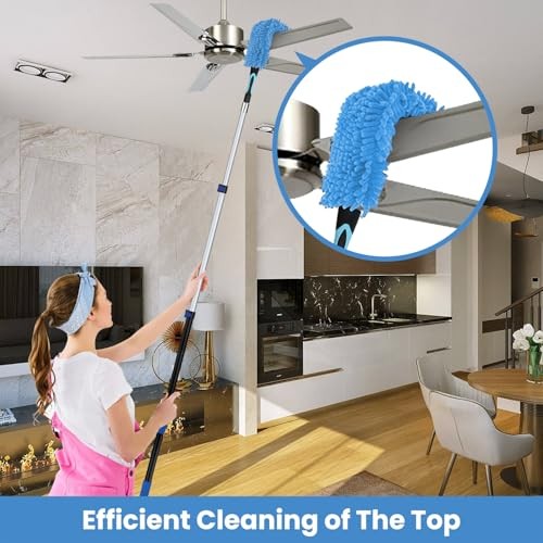 20ft High Ceiling Duster Kits with 5-12ft Heavy Duty Extension Pole - Fan 12FT