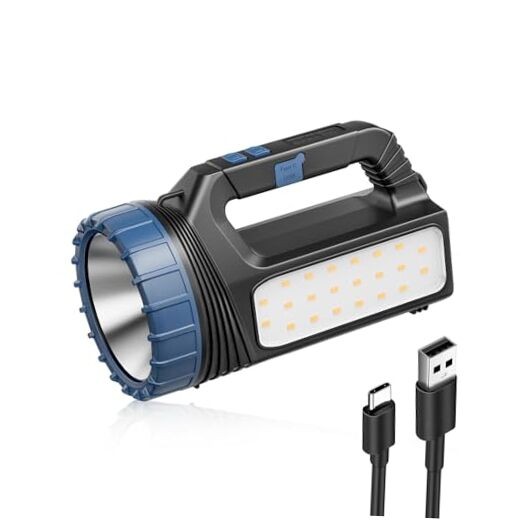Solar Flashlight，Solar Powered Flashlight for Multi Function 8000 Lumens with 1