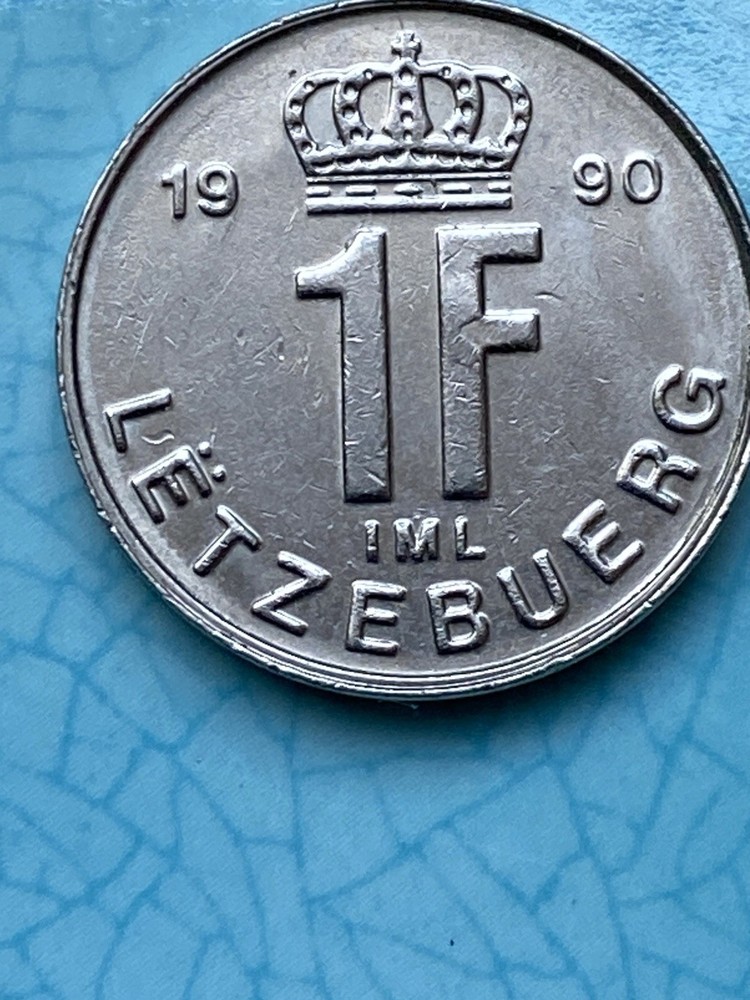 1990 Luxembourg 1 Franc Multi-Die Crack Errors