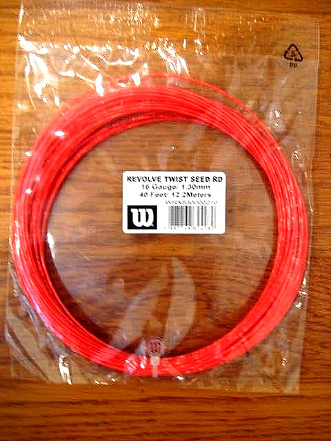 Wilson Revolve Twist Tennis String - 16 Guage - Red