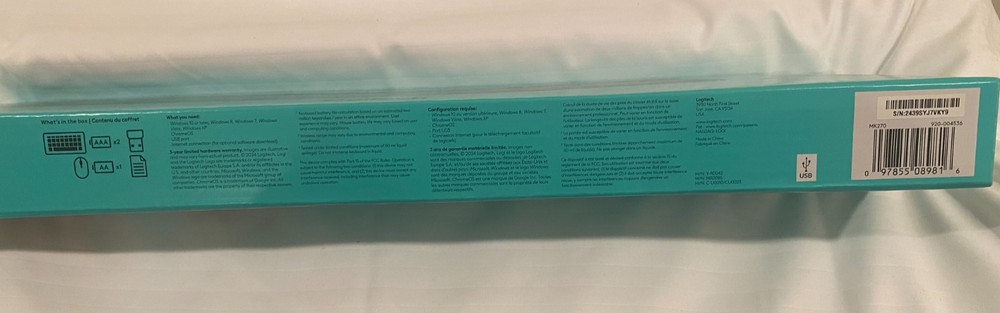 Logitech MK270 Wireless Combo Keyboard & Mouse USB Black 920004536